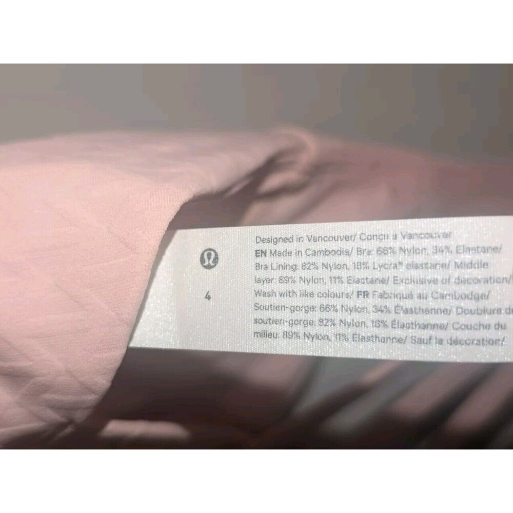 Lululemon Womens Bra Size 4 Free to Be Serene Longline Jaquard C/D NWT Ship Fast - Picture 9 of 15